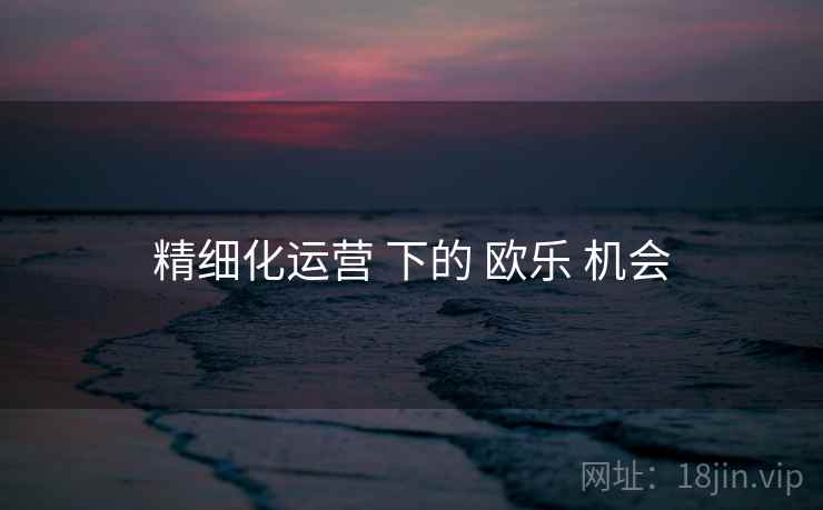 精细化运营 下的 欧乐 机会  第1张