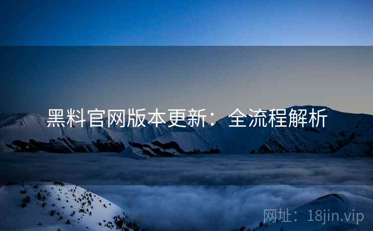 黑料官网版本更新：全流程解析  第1张