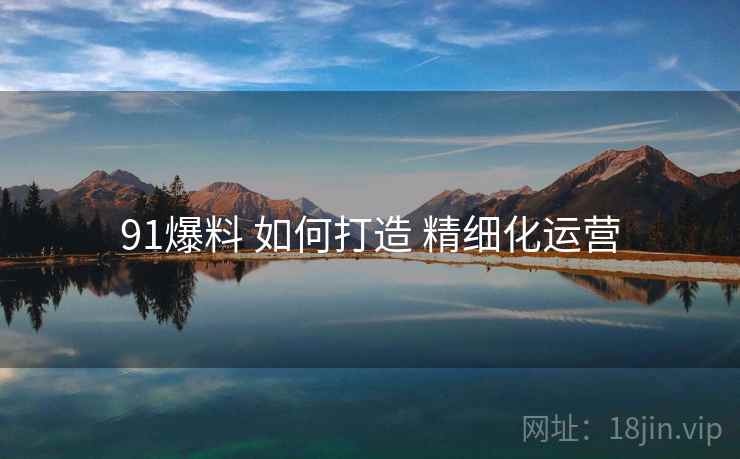 91爆料 如何打造 精细化运营  第1张