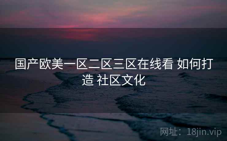 国产欧美一区二区三区在线看 如何打造 社区文化  第1张