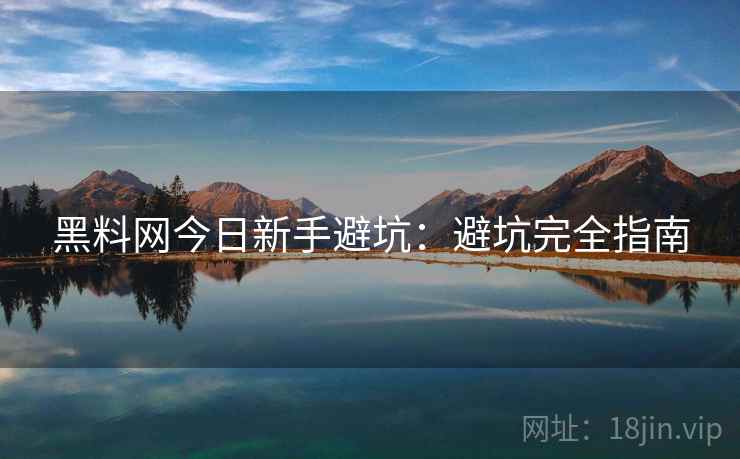 黑料网今日新手避坑：避坑完全指南  第1张